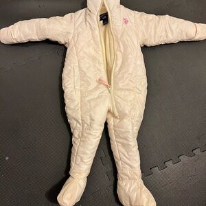 Cream Kids One Piece Snowsuit